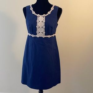 Lilly Pulitzer navy dress w gold detail
